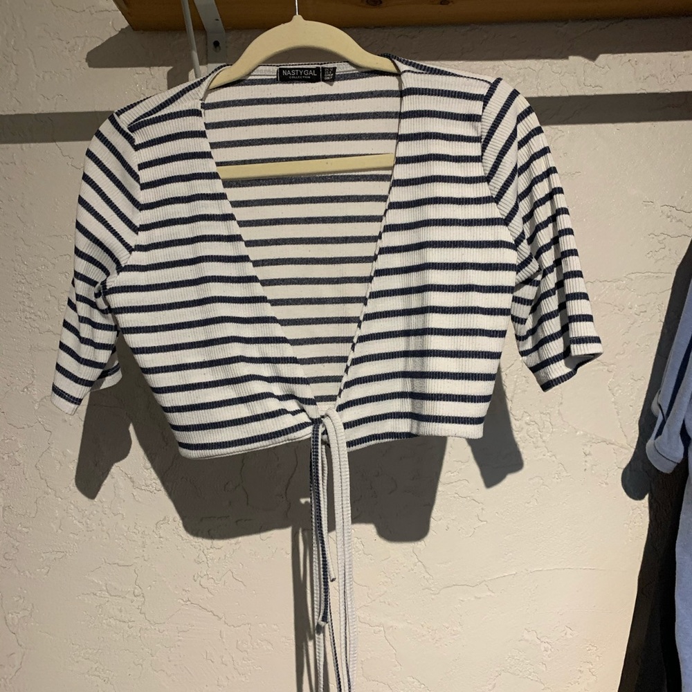 Nasty Gal Stripe Wrap Top: “Just My Stripe”